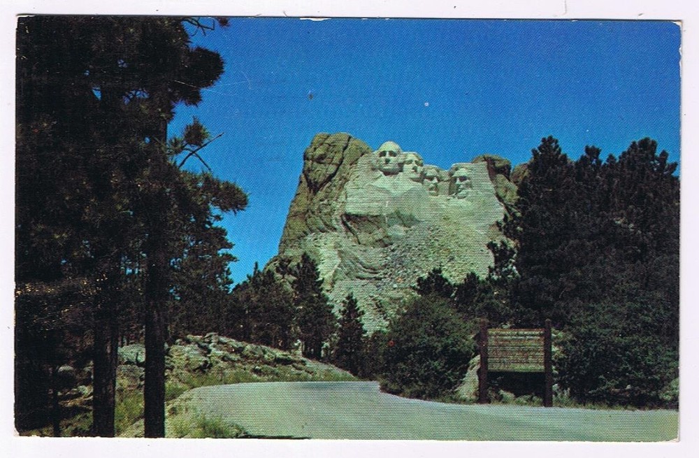 Postcard Mount Rushmore National Monument Black Hills South Dakota