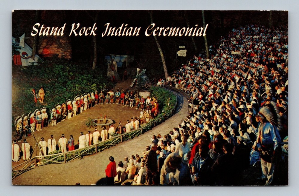 Stand Rock Indian Ceremonial Wisconsin Dells Vintage Postcard