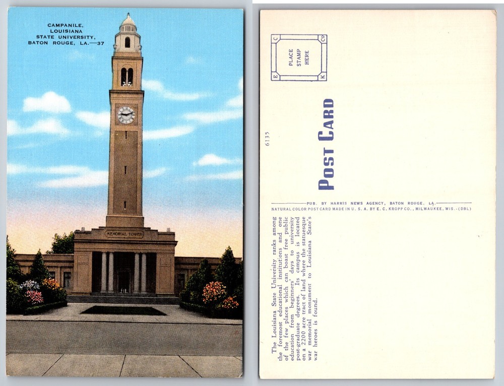 Campanile Louisiana State University Baton Rouge Postcard