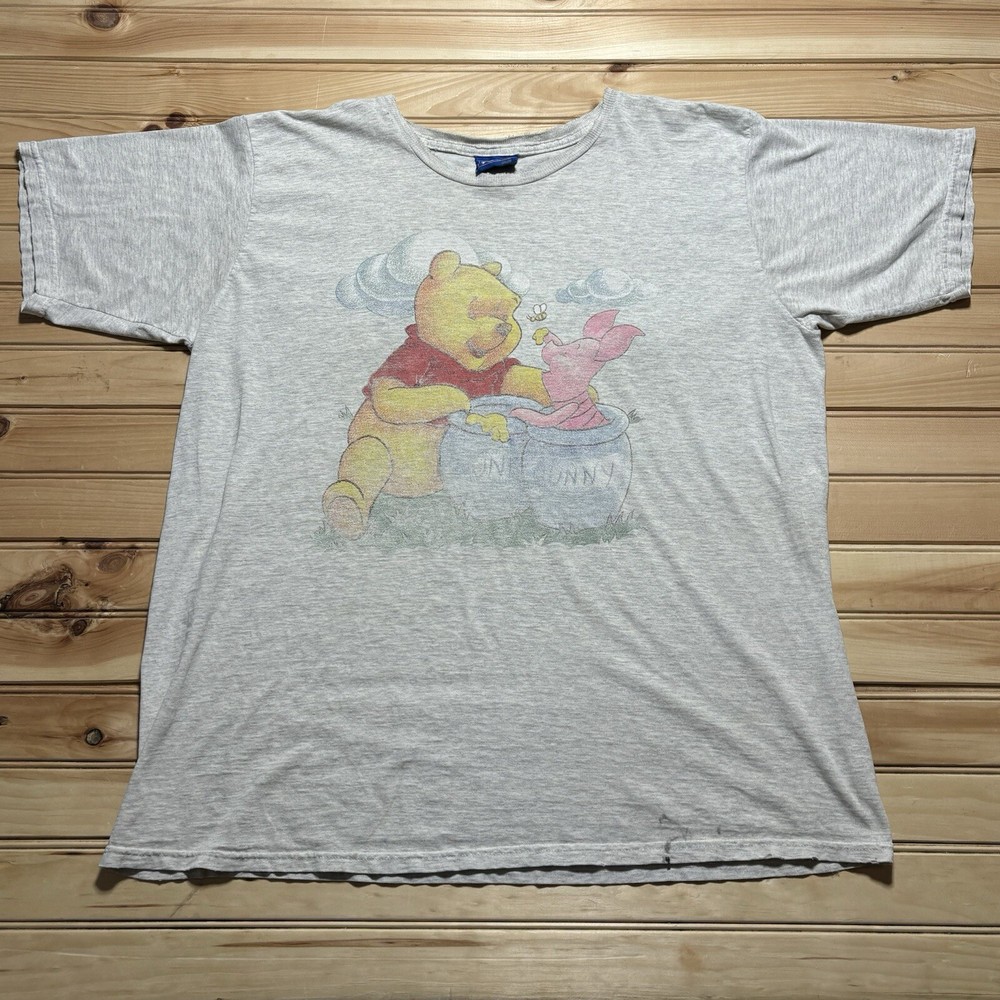 Vintage 90s Winnie the Pooh & Piglet Faded Disney Hunny Shirt Size XL