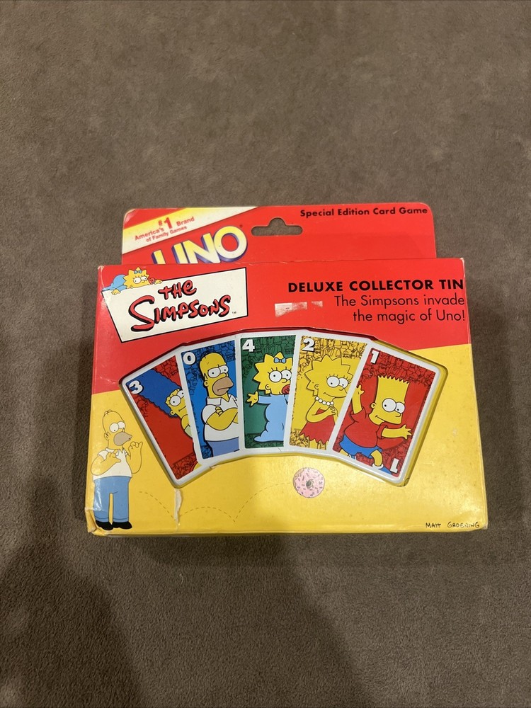 Original 2001 Simpsons UNO Card Game In Special Edition Deluxe Collector Tin