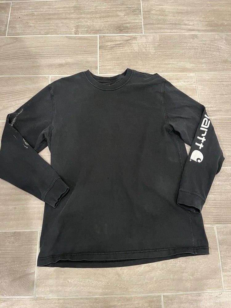 Carhartt Men’s Large Long Sleeve T-Shirt Workwear Distressed