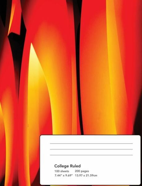 Abstract Flames College Ruled Notebook - 200 Pages 7.44x9.69 by Gilded Publishing-image