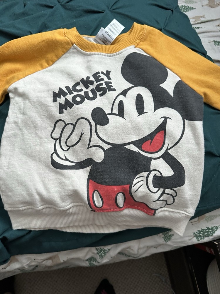 Disney Mickey Mouse 3T Toddler Sweatshirt Long Sleeve Crew Neck Fleece