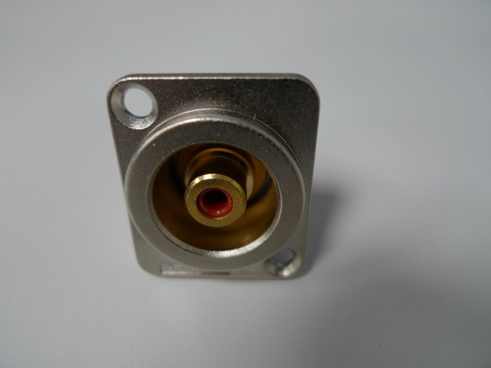 Amphenol Audio Silver Chassis Mount RCA Socket Gold Plate Red Black 10A 261-7606