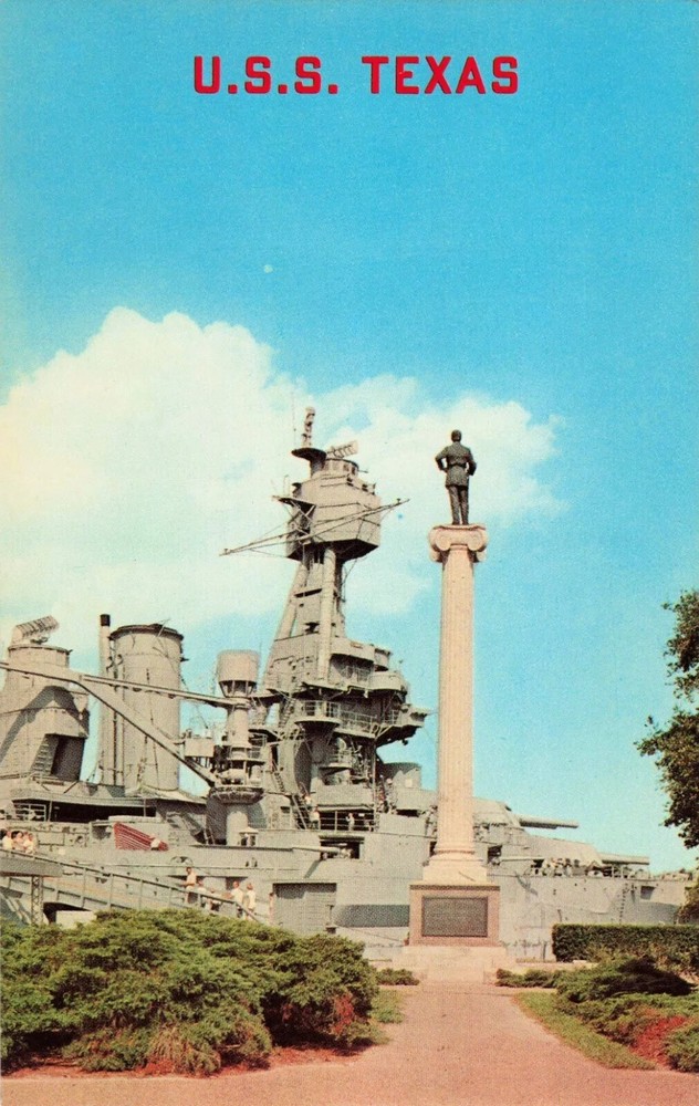 USS Texas Battleship - San Jacinto Battle Grounds - Houston TX - Postcard