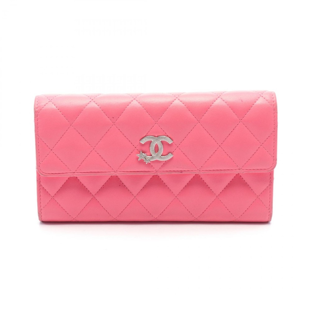 CHANEL CC Matelasse Bifold Leather Wallet in Pink AP3724 Pre-Owned Coco Style