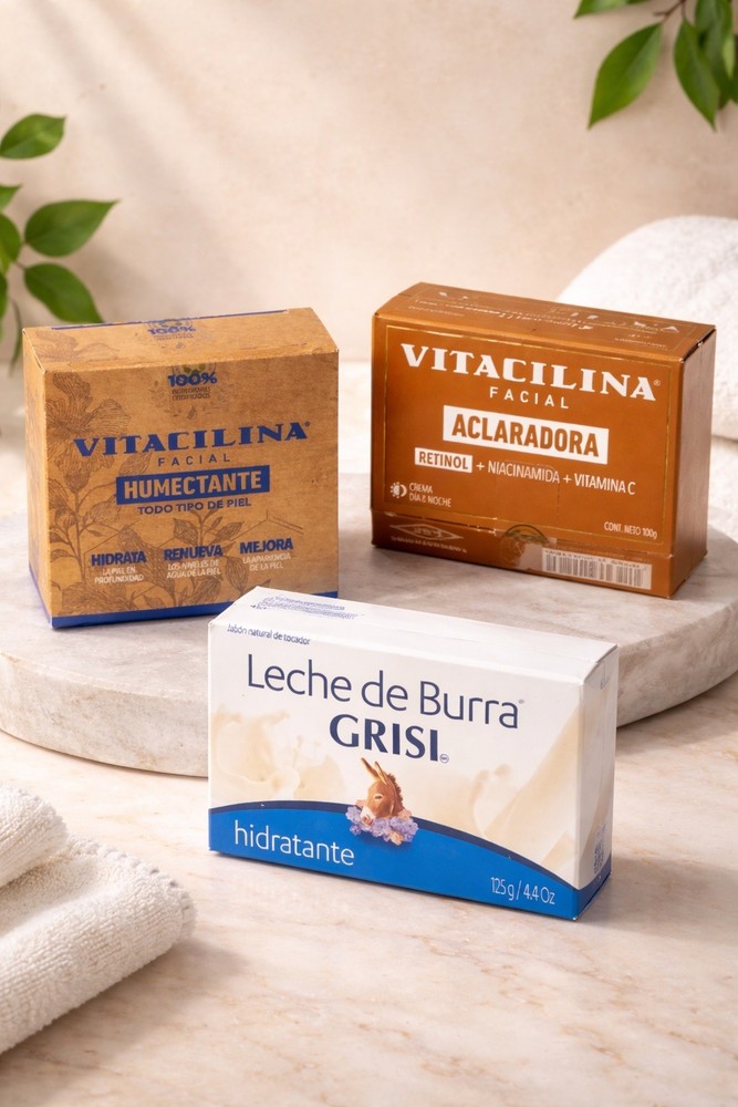 2pk …Vitacilina Facial ACLARADORA y HUMECTANTE  y 1 jabón leche de burra