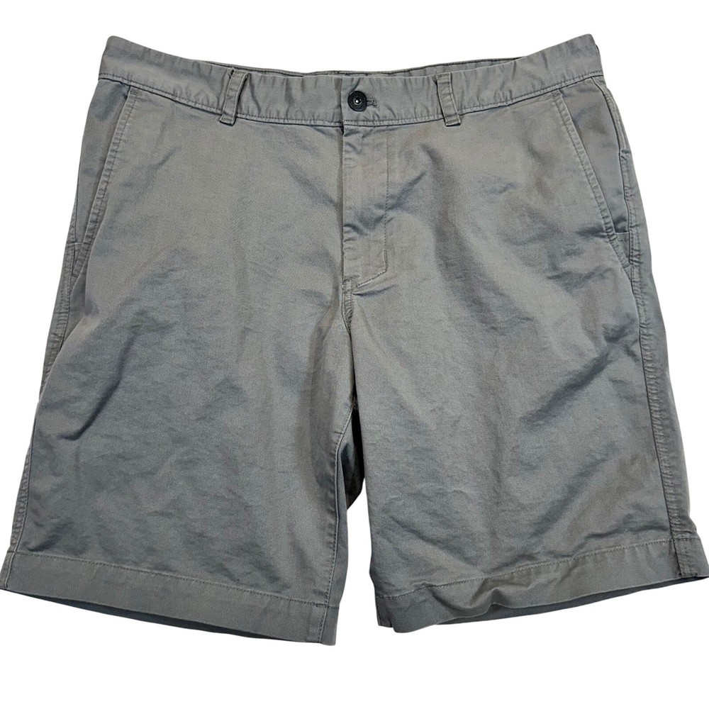 The North Face Mens Gray Cotton Blend Flat Front Casual Hiking Shorts Size 36