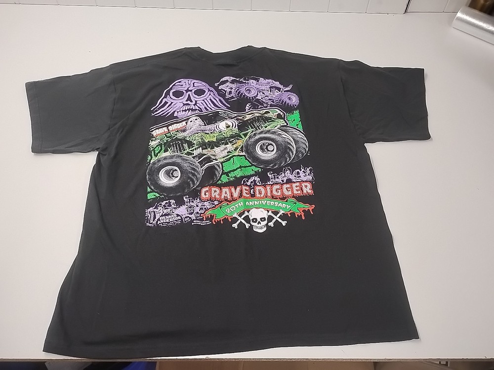 Vintage Grave Digger Shirt Mens Xl Black 20th Anniversary 2002 New Old Stock