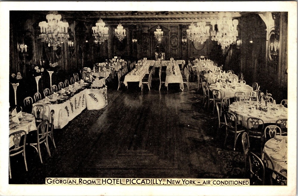 New York City NY, Hotel Piccadilly, Georgian, Vintage Postcard