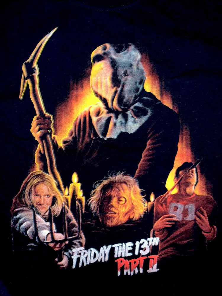 Jason Voorhees Friday The 13th Part 2 II Adult Small Horror Shirt Bag head Mask