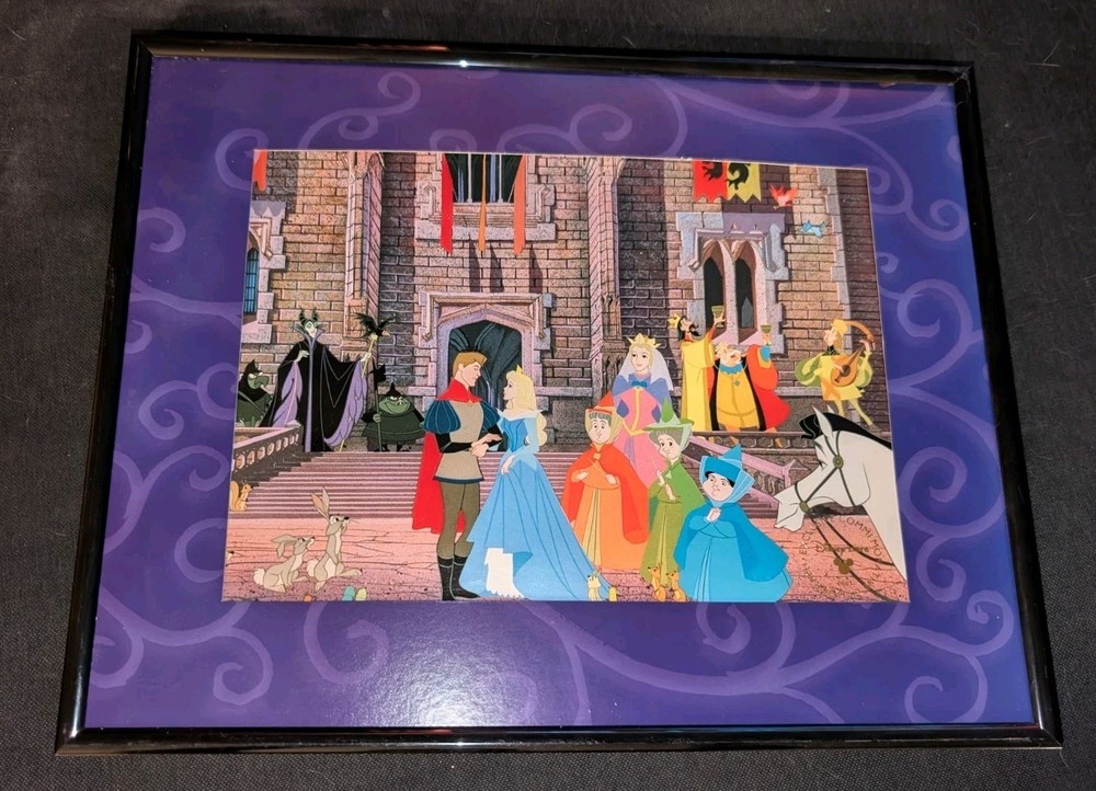 Framed Disney Store SLEEPING BEAUTY  Commemorative Lithograph 2003 11x14”