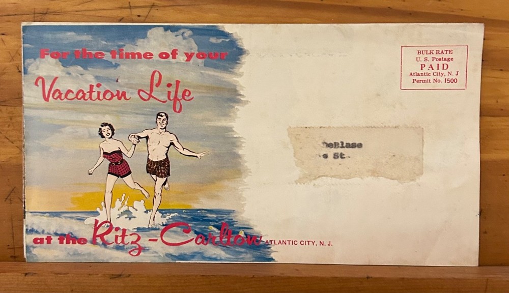 Vintage 1950’s Ritz Carlton Brochure Atlantic City NJ