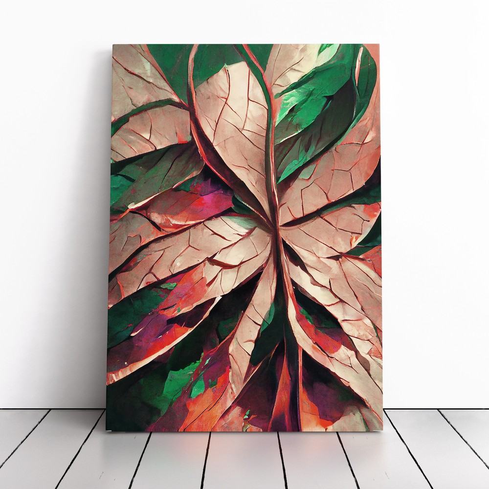 Leaf Abstract No.3 Canvas Wall Art Print Framed Picture Home Decor Living Room