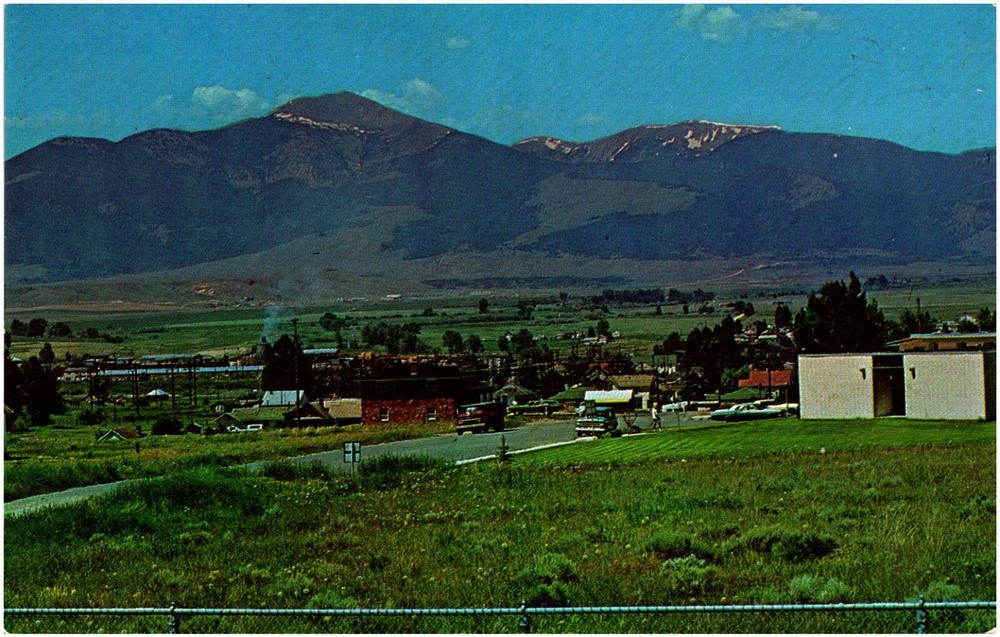 Deer Lodge Montana View of Mt. Powell and State Prison Chrome Postcard Unused
