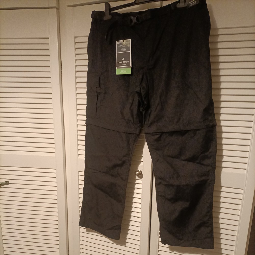 Craghoppers Kiwi Expert convertible Trousers, 42R Tailored Adventure Fit Black