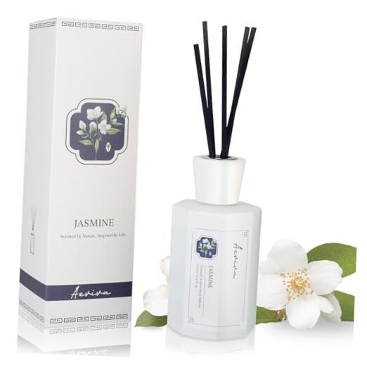 Reed Diffuser Set, 6.76 fl oz Scent Oil Diffuser, Home Fragrance with Jasmine