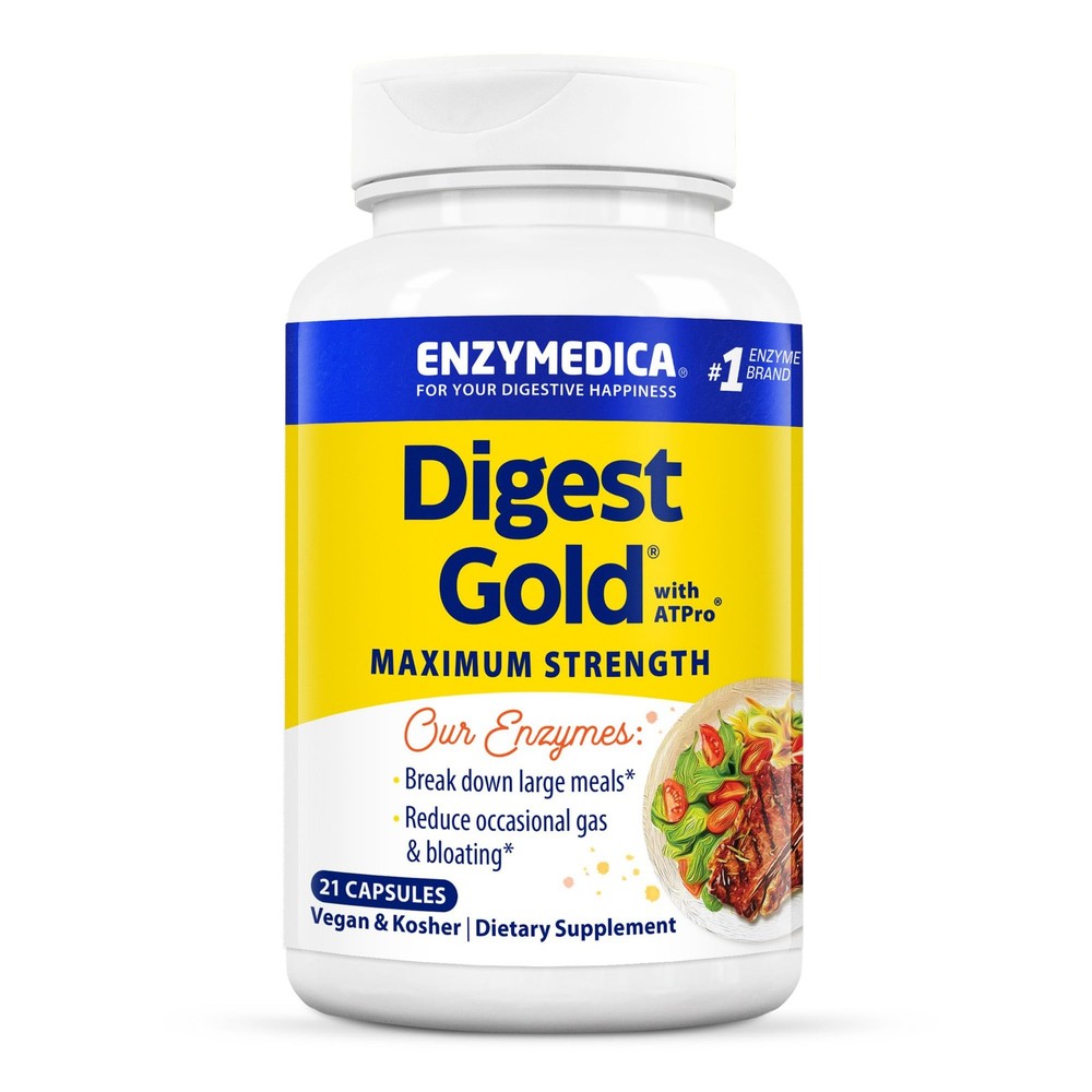 Digest Gold + ATPro, Maximum Strength Enzyme Formula, Fast-Acting, Helps Dige...
