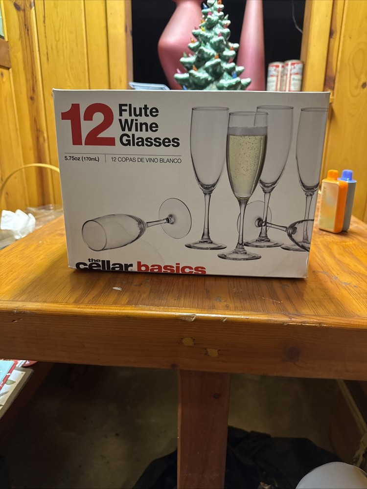 The Cellar Basics 12-Pc. Set White Wine Glasses Goblets In Box