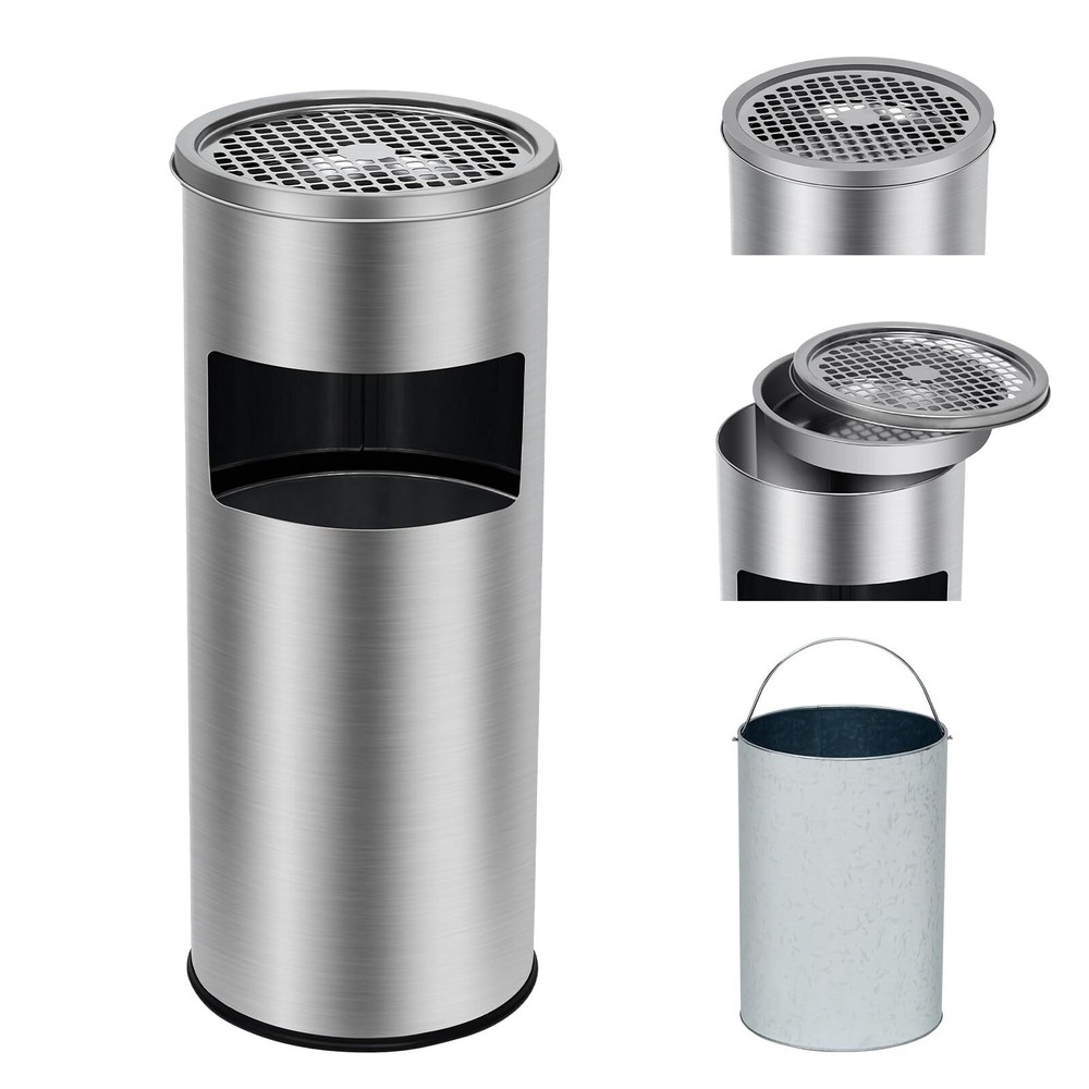 4.5 Gallon/17 L Indoor Outdoor Trash Can, Commercial Garbage Can with Removab...