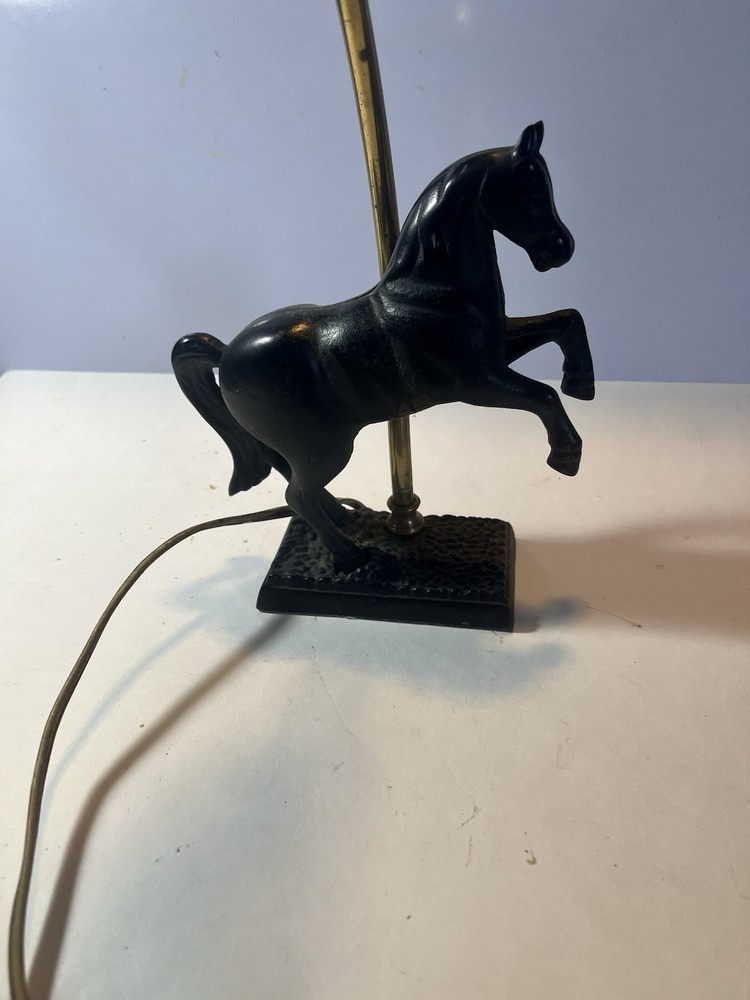 Vintage Cast Iron Horse Table Lamp