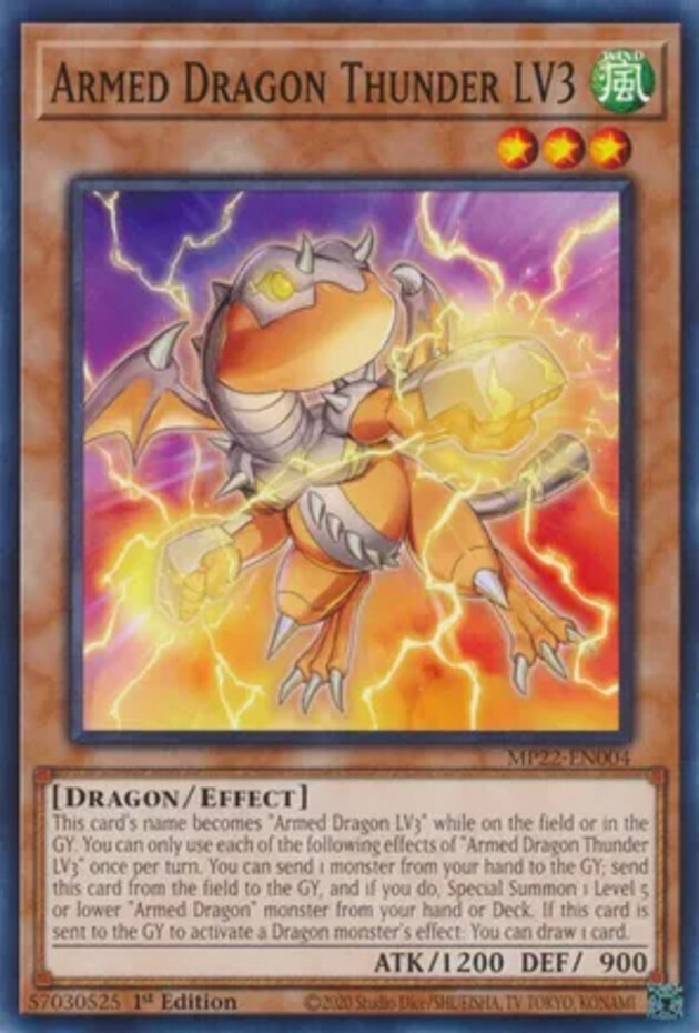 Yugioh! Armed Dragon Thunder LV3 - MP22-EN004 - Common - 1st Edition Near Mint,