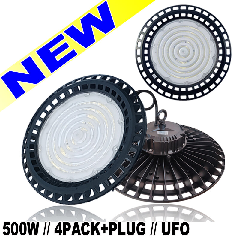 500W UFO LED High Bay Light 4-Pack 6500K Commercial Lighting Fixtures