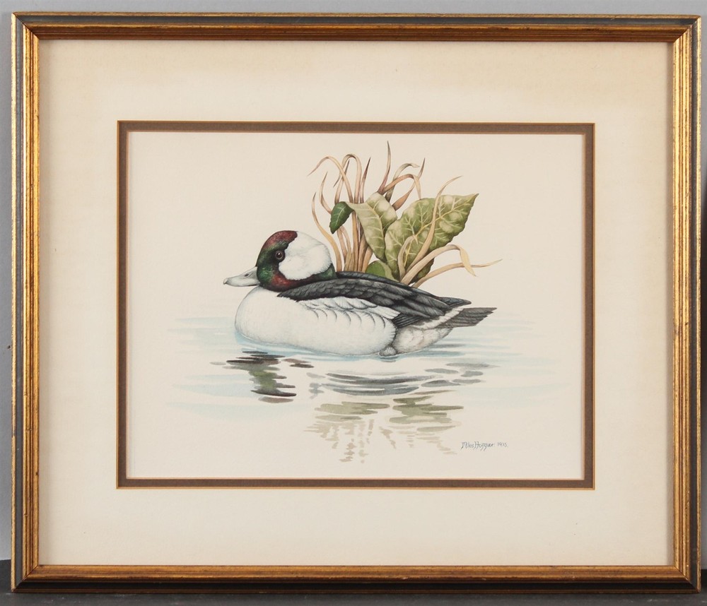 1975 Signed  MILES HOPPER Bufflehead Watercolor Painting Ducks Unlimited ArtistGuaranteed Authentic...NO RESERVE!