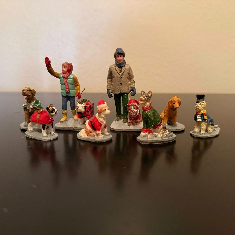 Lot of Lemax Costumed Canines Holiday Village Accent Decorative Dogs Christmas-image