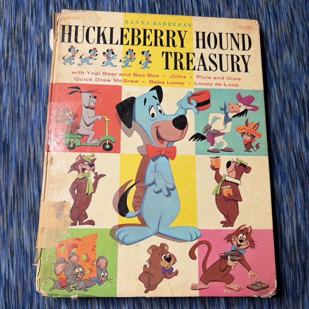 Huckleberry Hound Treasury Vintage Hanna-Barbera Book Copyright 1960 HC