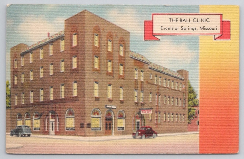Ball Clinic Excelsior Springs Missouri Linen Postcard MWM Color-Litho Vintage