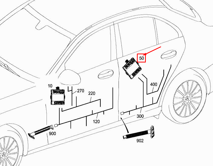 MERCEDES-BENZ GLC X253 Rear Right Door Control Unit A2229002014