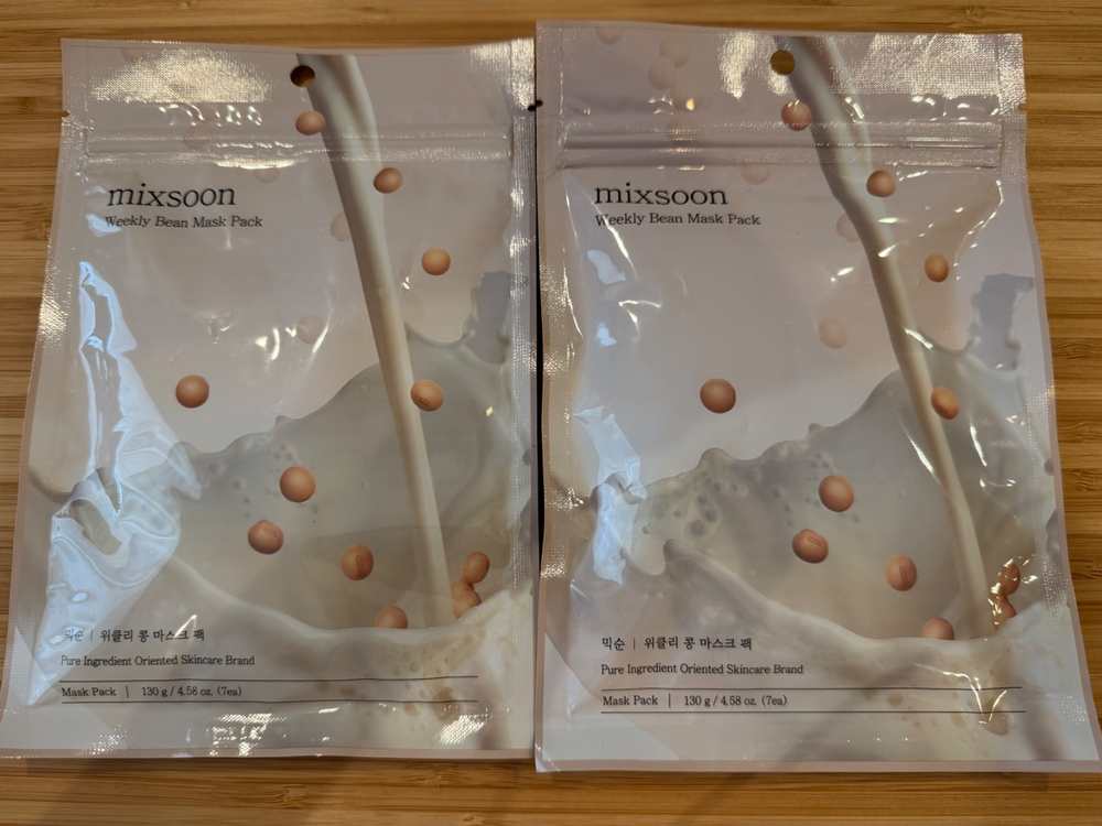 Mixsoon Korea Weekly Bean Mask Pack - 14 Sheets for Glowing Hydrated Skin