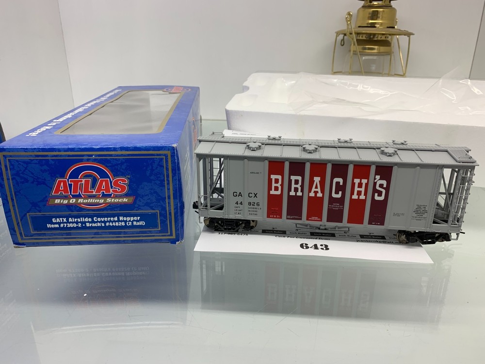 643 Atlas GATX Airslide Covered Hopper BRACH'S GACX Plastic O Scale 2 Rail