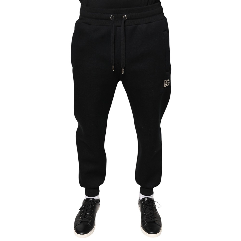 DOLCE & GABBANA Pants Black Modal DG Logo Jogger Men Sweatpant IT46/W32/S 980usd