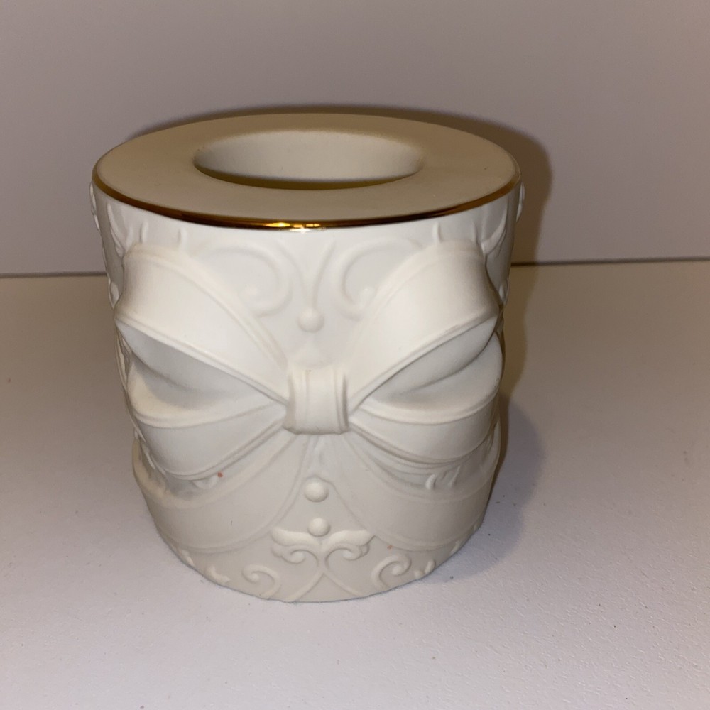 Lenox American By Design Radiant Light Bow Votive,Candle Holder With Gold Trim