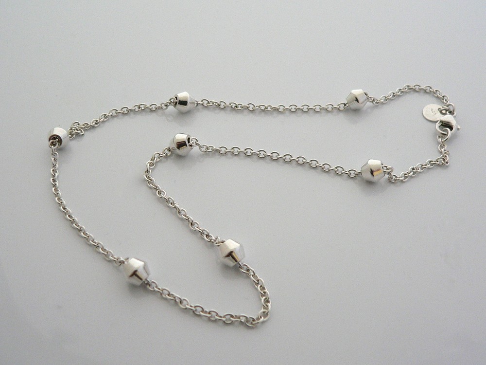 Tiffany & Co Sterling Silver Ball Bead by the Yard Pendant Necklace