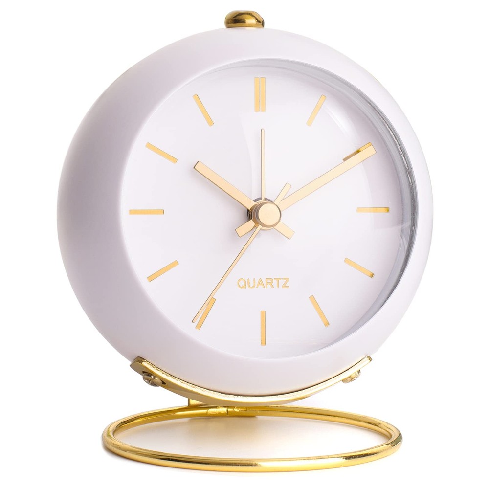 ® Battery Operated Desk Alarm Clocks with Light,Retro Silent No Ticking Analo...