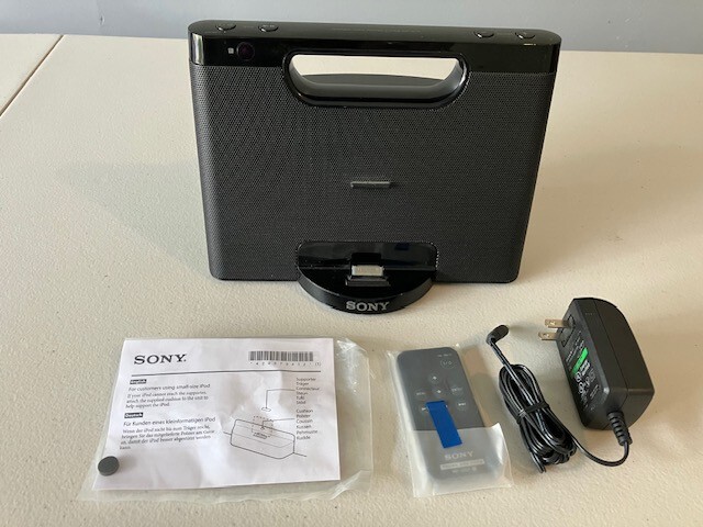 Sony Personal Audio Docking System-RDP-M7iP-Adaptor Tested-Works-Includes Remote