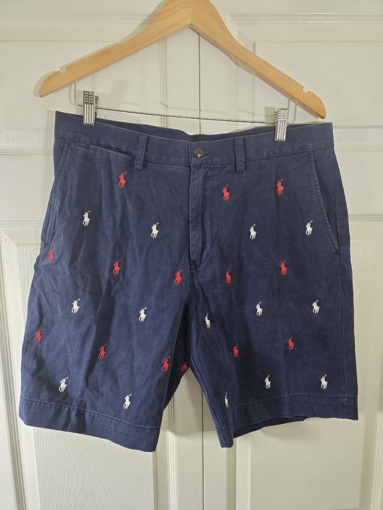 Polo Ralph Lauren All Over Pony Shorts Mens 33 Navy  Classic Fit