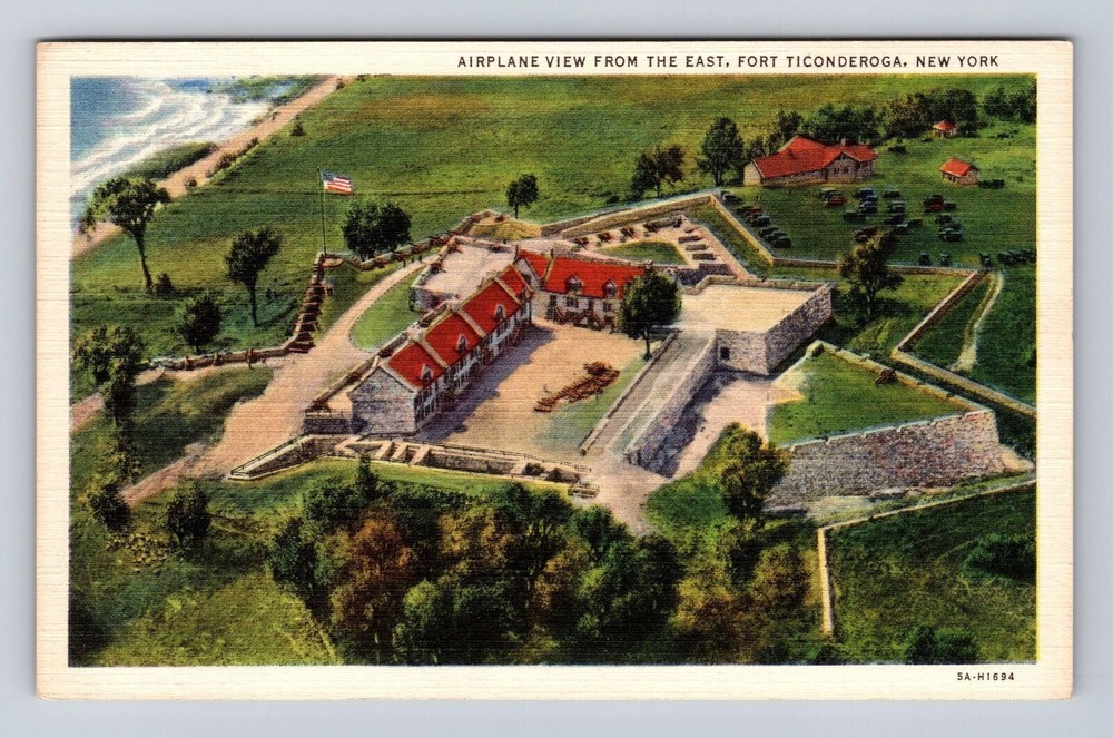 Fort Ticonderoga NY- New York, Aerial From The East, Antique, Vintage Postcard