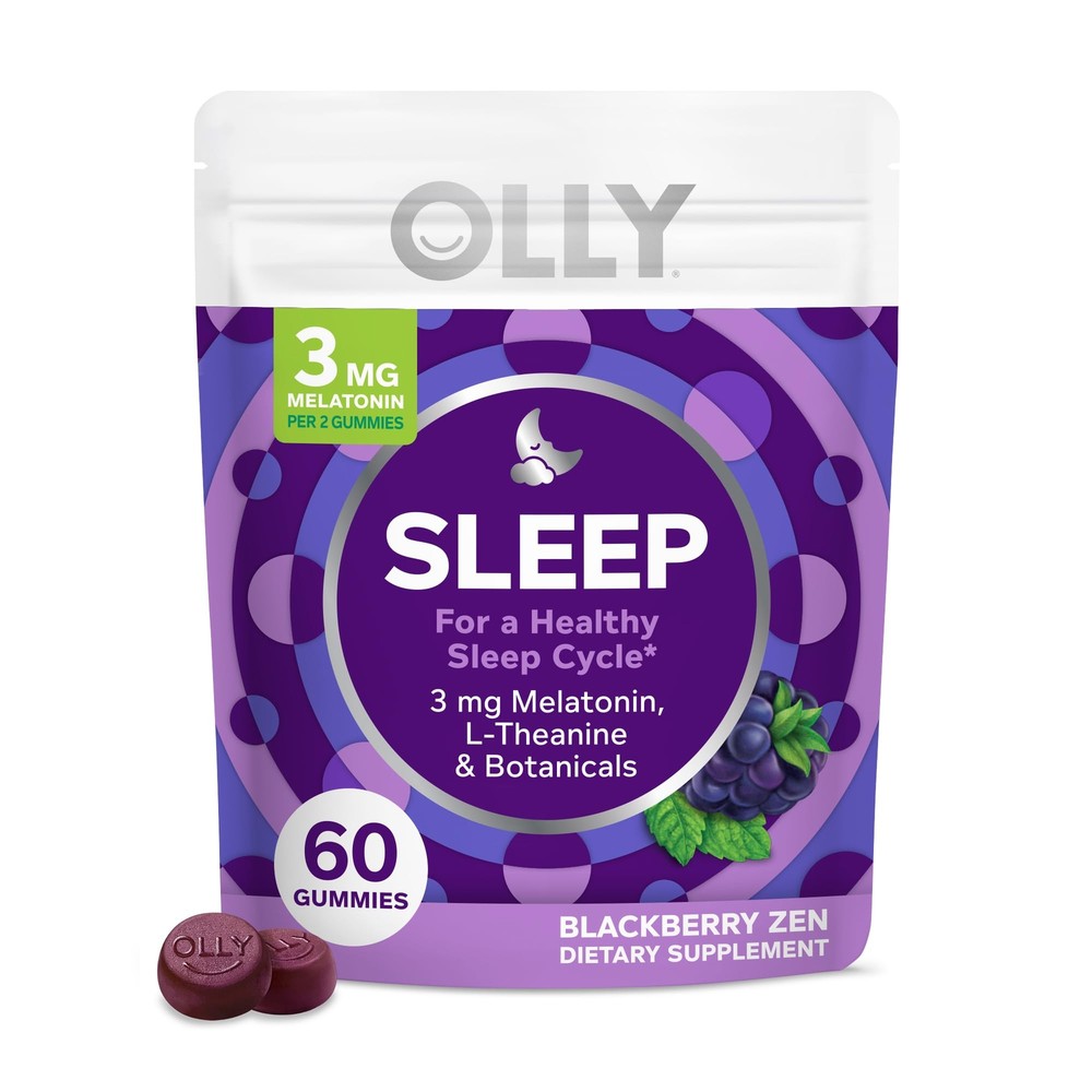 Melatonin Sleep Gummy 3mg with L-Theanine, Chamomile & Lemon Balm for Restful Sleep