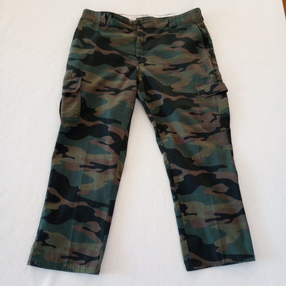 Dickies Regular Straight Flex Cargo Camo Pants 40x30 Real Fit 40x28