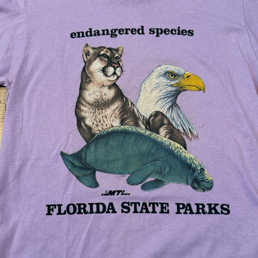 Vintage The Florida Endangered Species Short Sleeve Tee Size M Medium USA Jerzee