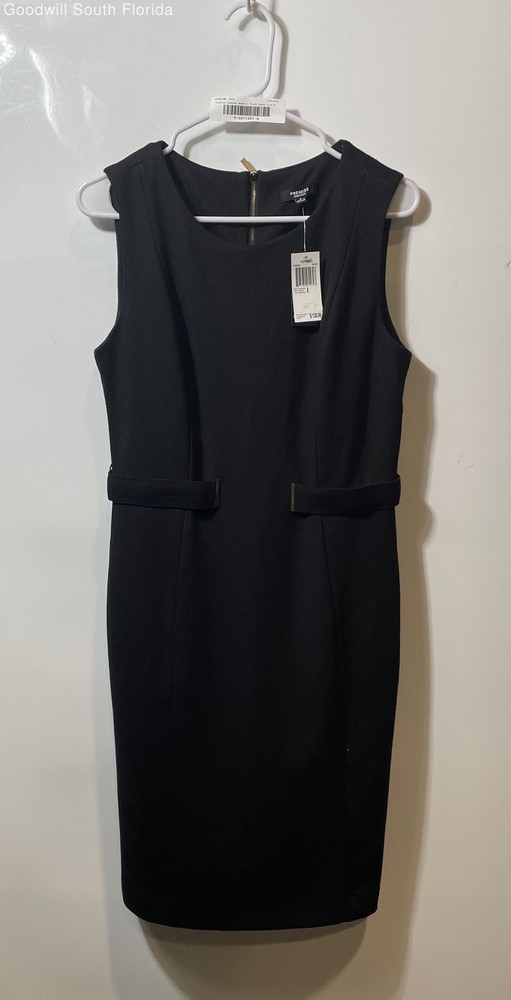Premise Womens Black Sleeveless Round Neck Back-Zip Mini Dress Size 8 With Tag