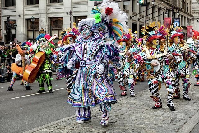 Philadelphia PA USA 2019 Mummers Parade Broad Street Costumed Performers