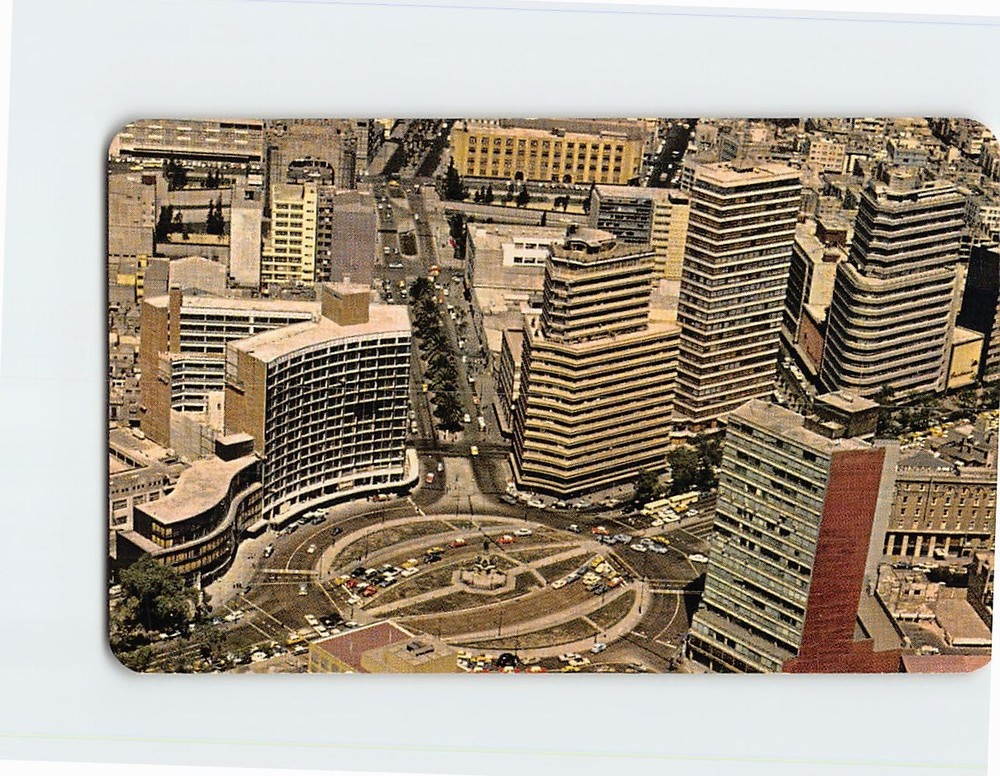 Postcard Air view of Columbus Circle Mexico City Mexico