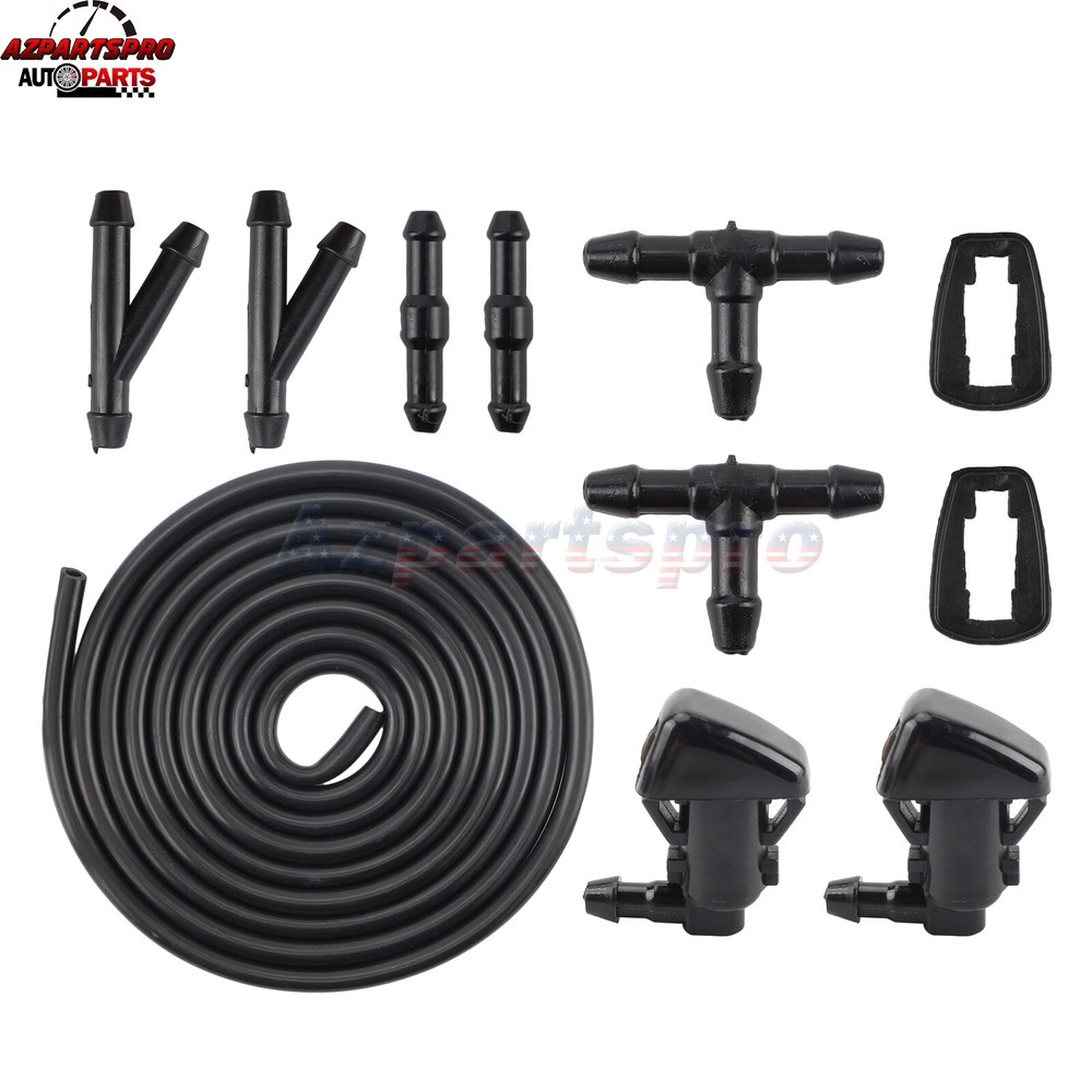 Windshield Washer Fluid Spray Jet Nozzle Hose Kit For 2011-2016 Ford F250 F350
