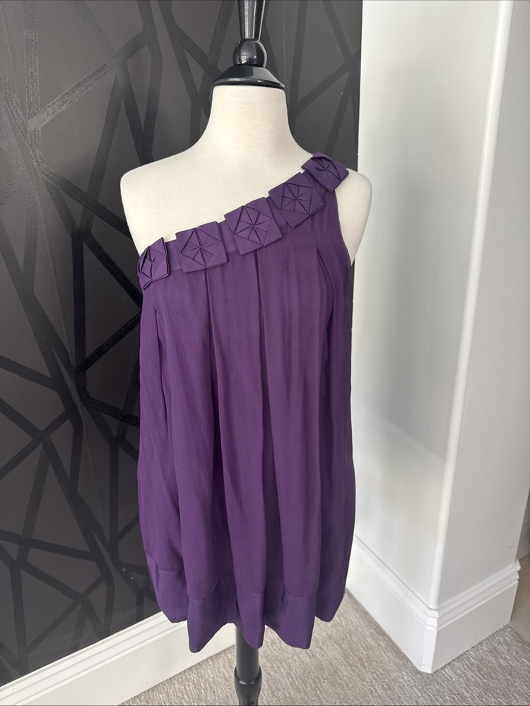 Bebe One Shoulder Purple Mini Dress Size XS Women's